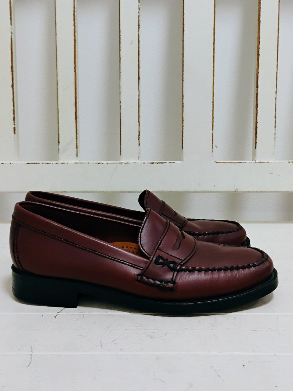 Bass Weejuns Leather Loafers Burgundy/ Brown 7